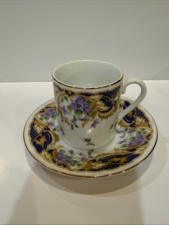 Andrea By Sadek Other - Andrea By Sadek Demataisse Cup & Saucer Set - Royal Violets